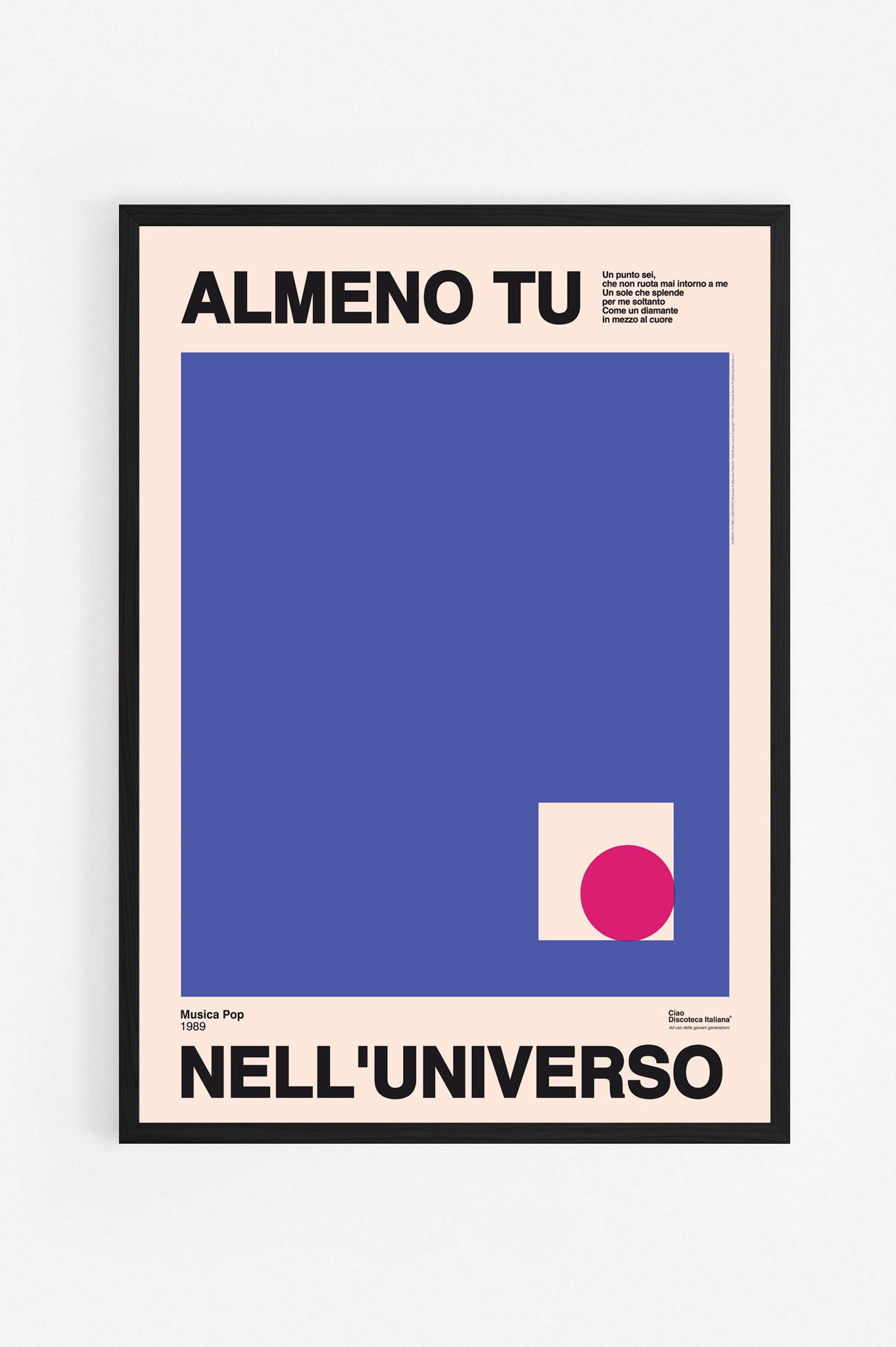 Poster Almeno tu nell'universo, Mia Martini cornice nera