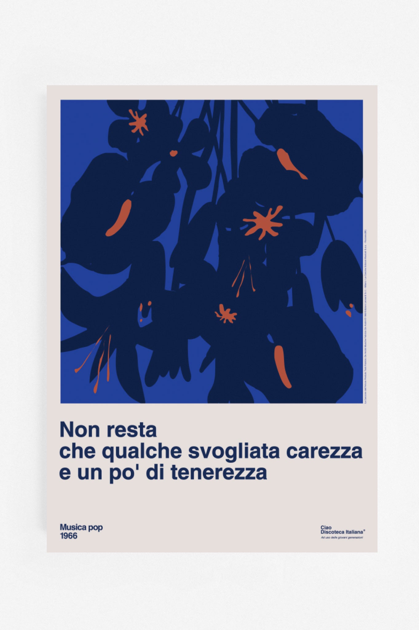 Poster Canzone dell'amore perduto, Fabrizio De Andrè blu manifesto