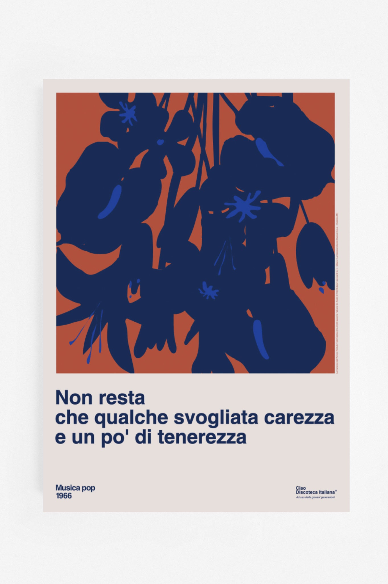 Poster Canzone dell'amore perduto, Fabrizio De Andrè rosso manifesto