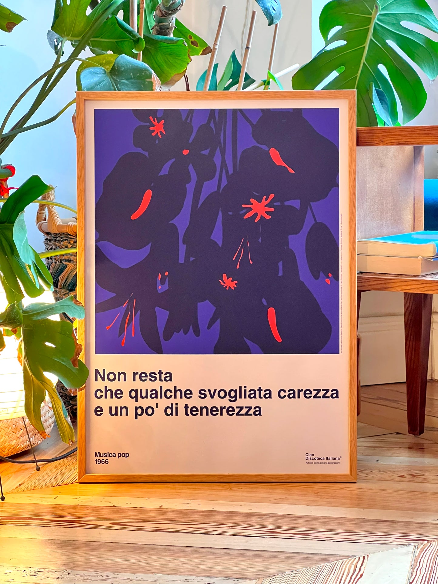 Poster Canzone dell'amore perduto, Fabrizio De Andrè blu