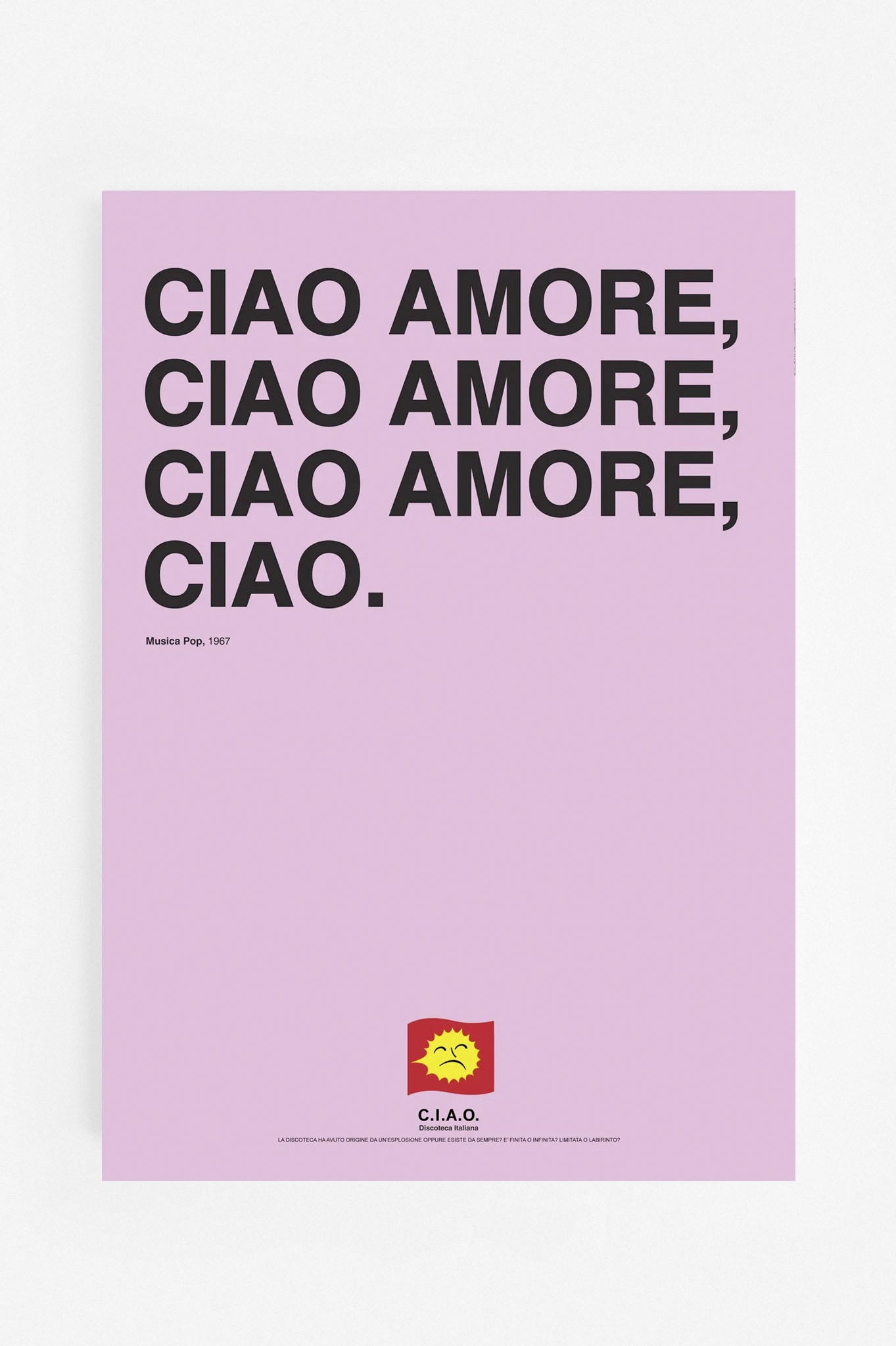 Poster Ciao amore ciao, Luigi Tenco manifesto