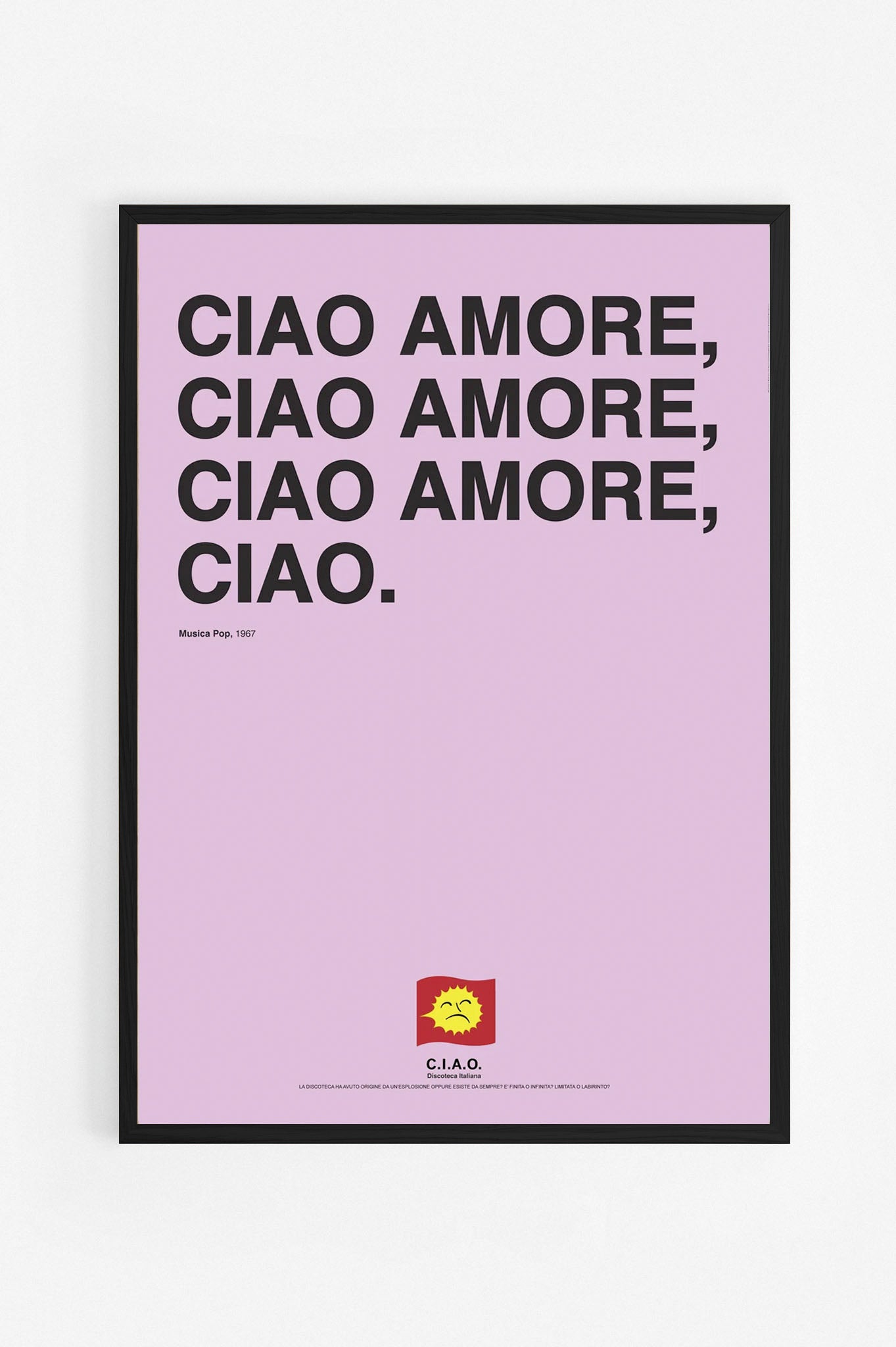 Poster Ciao amore ciao, Luigi Tenco cornice nera