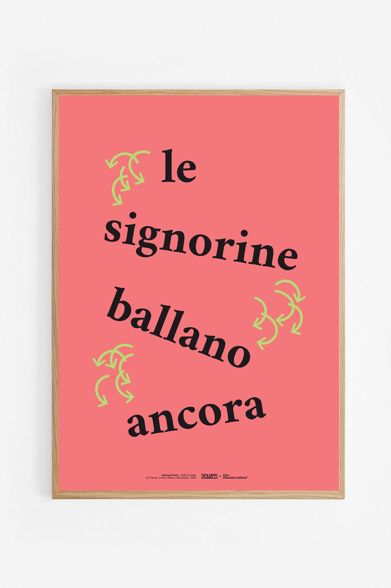 Poster Notte di festa, Antonia Pozzi cornice rovere