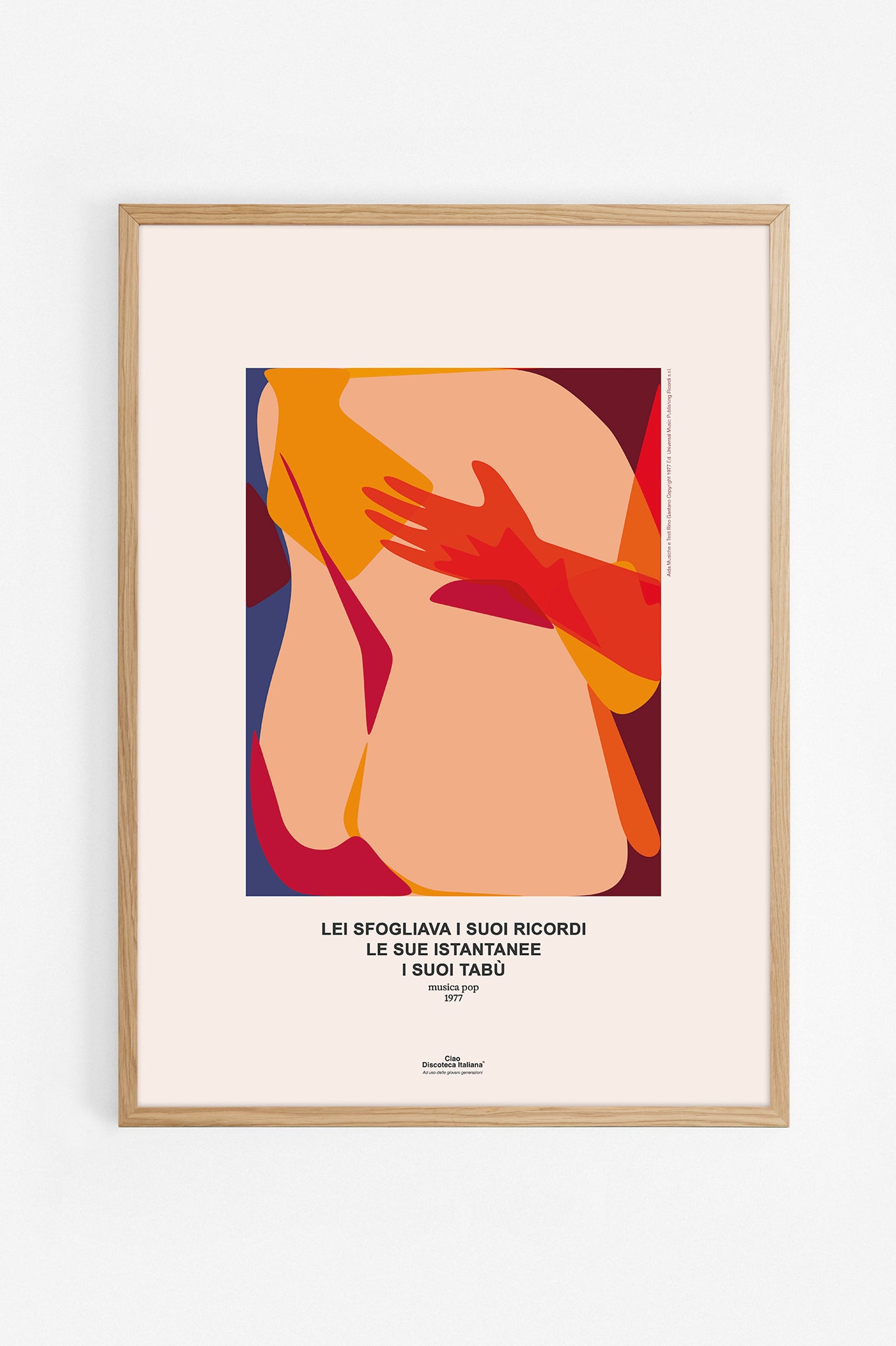 Poster Aida, Rino Gaetano, con cornice in rovere