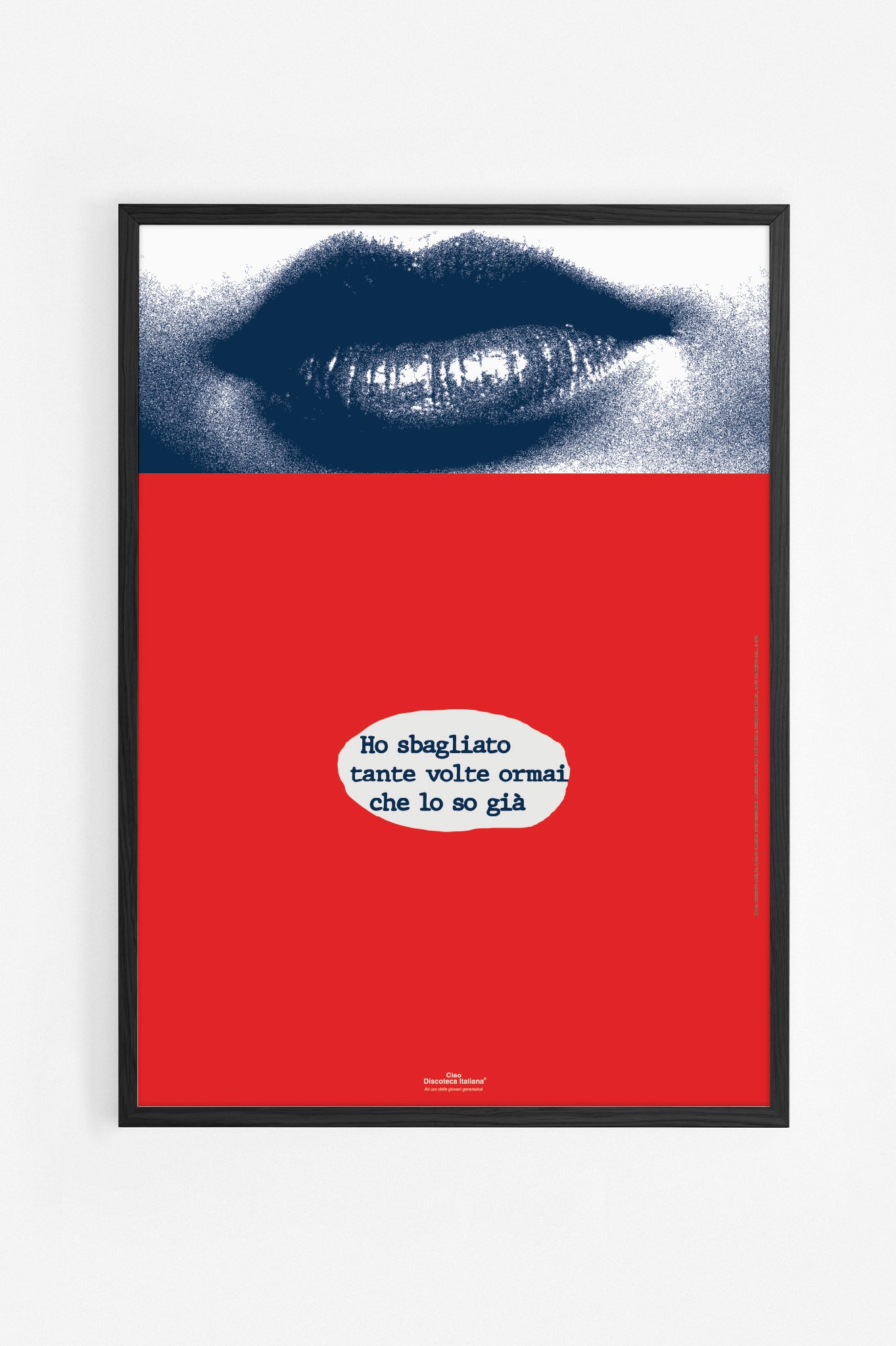 Poster "L'appuntamento", omaggio a Ornella Vanoni. Cornice nera.