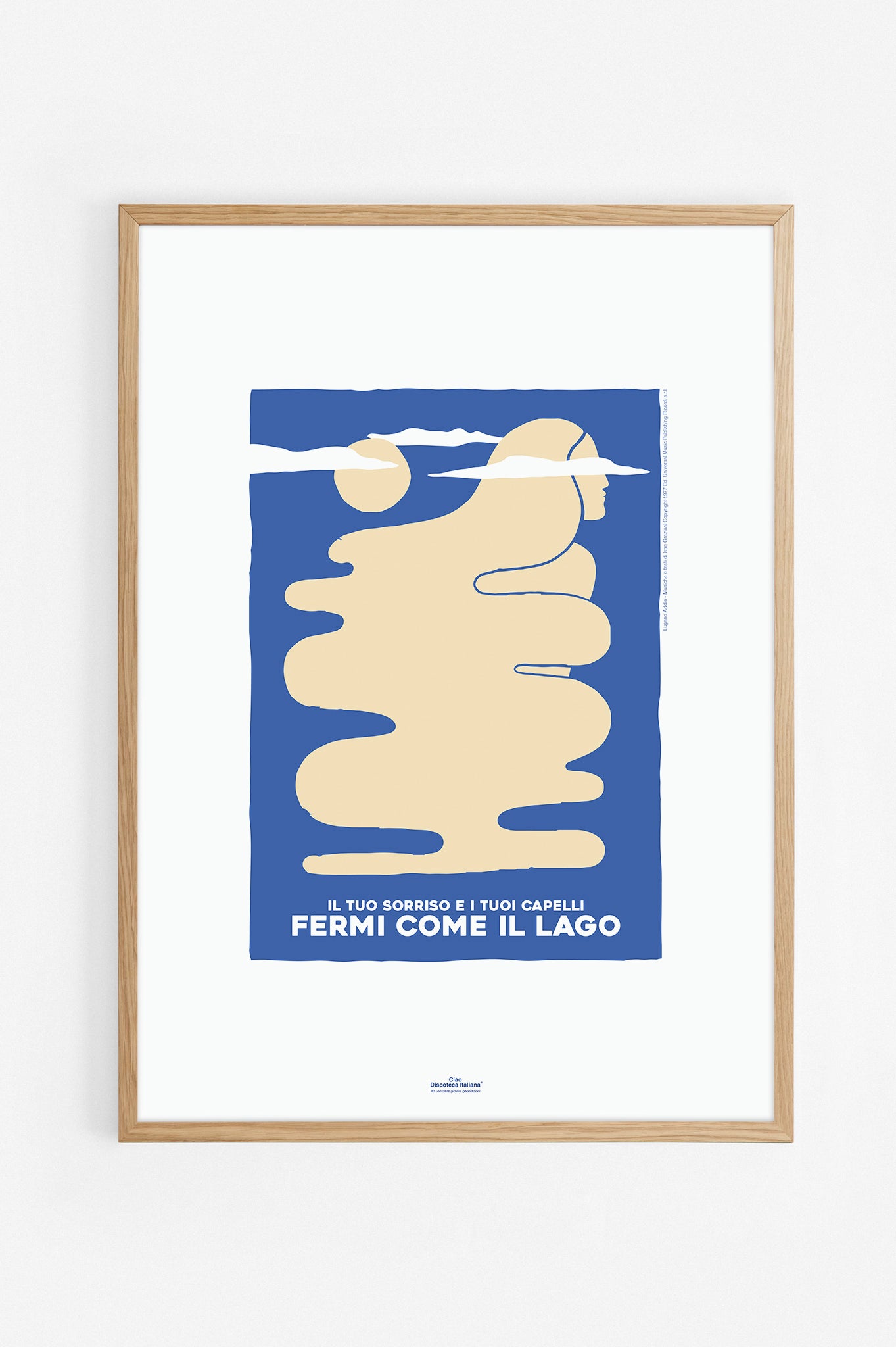Poster Lugano Addio, Ivan Graziani cornice rovere