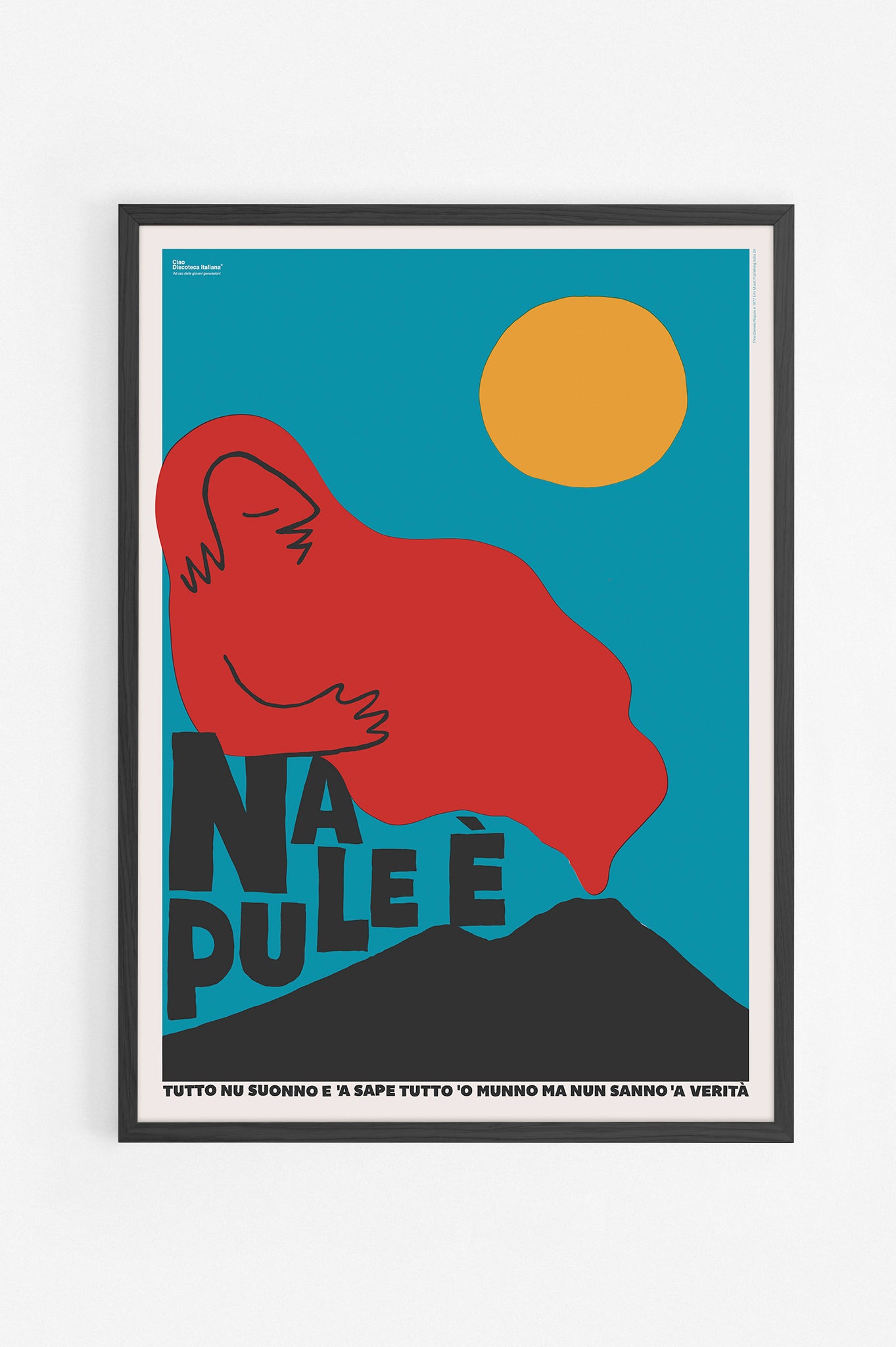 Poster Napulè Pino Daniele cornice nera