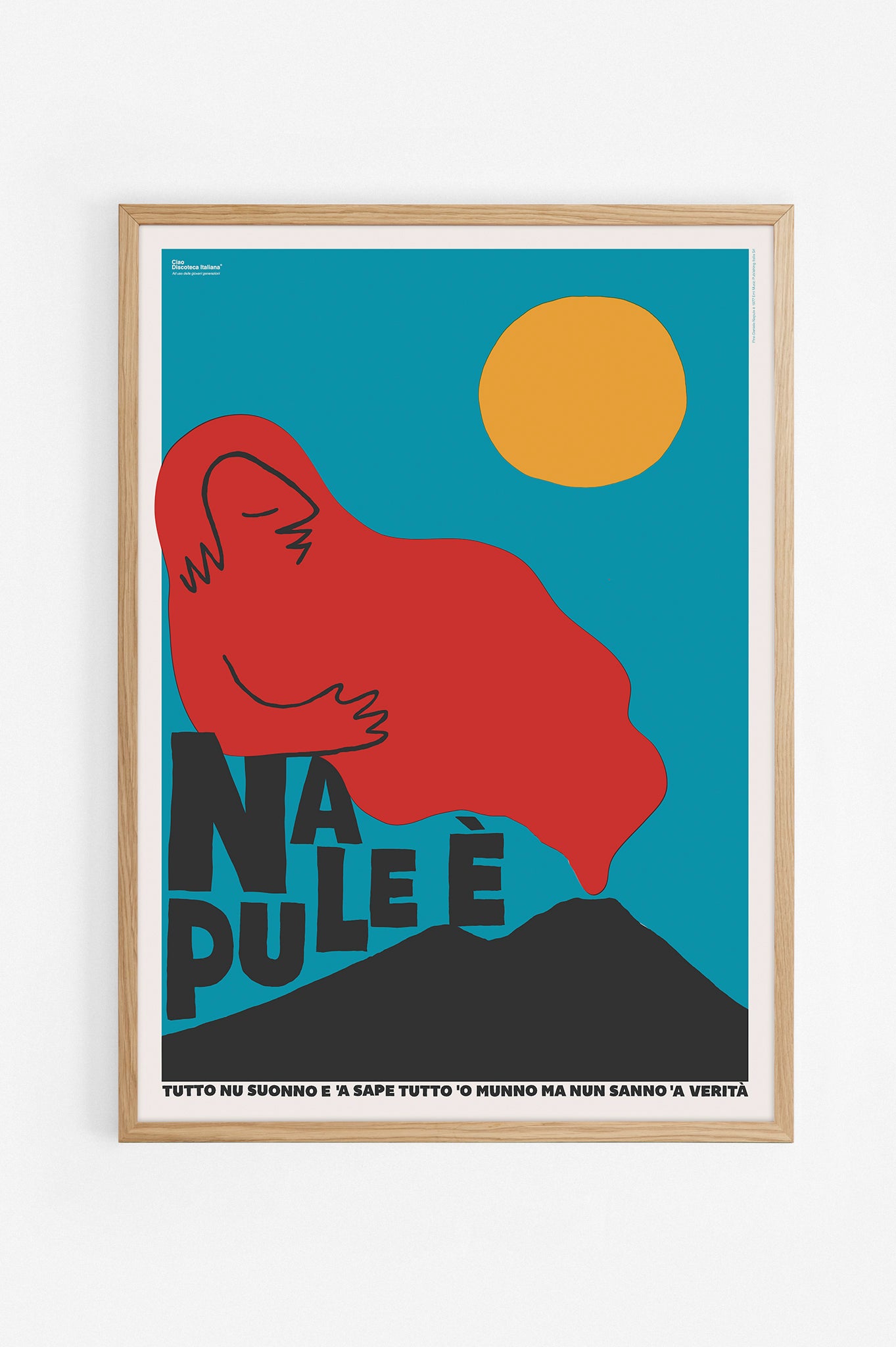 Poster Napulè Pino Daniele cornice rovere