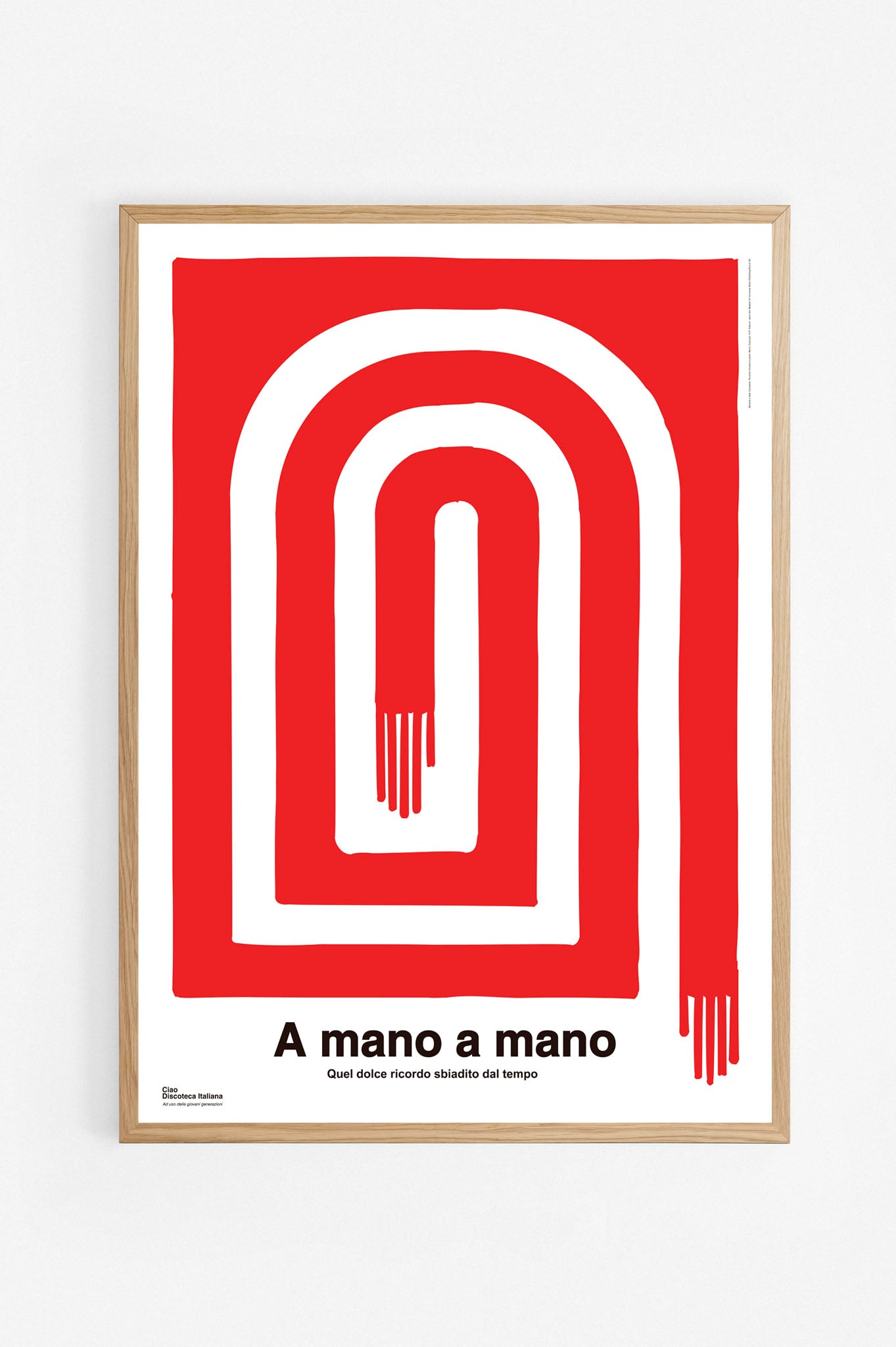 Poster A mano a mano, Rino Gaetano cornice rovere