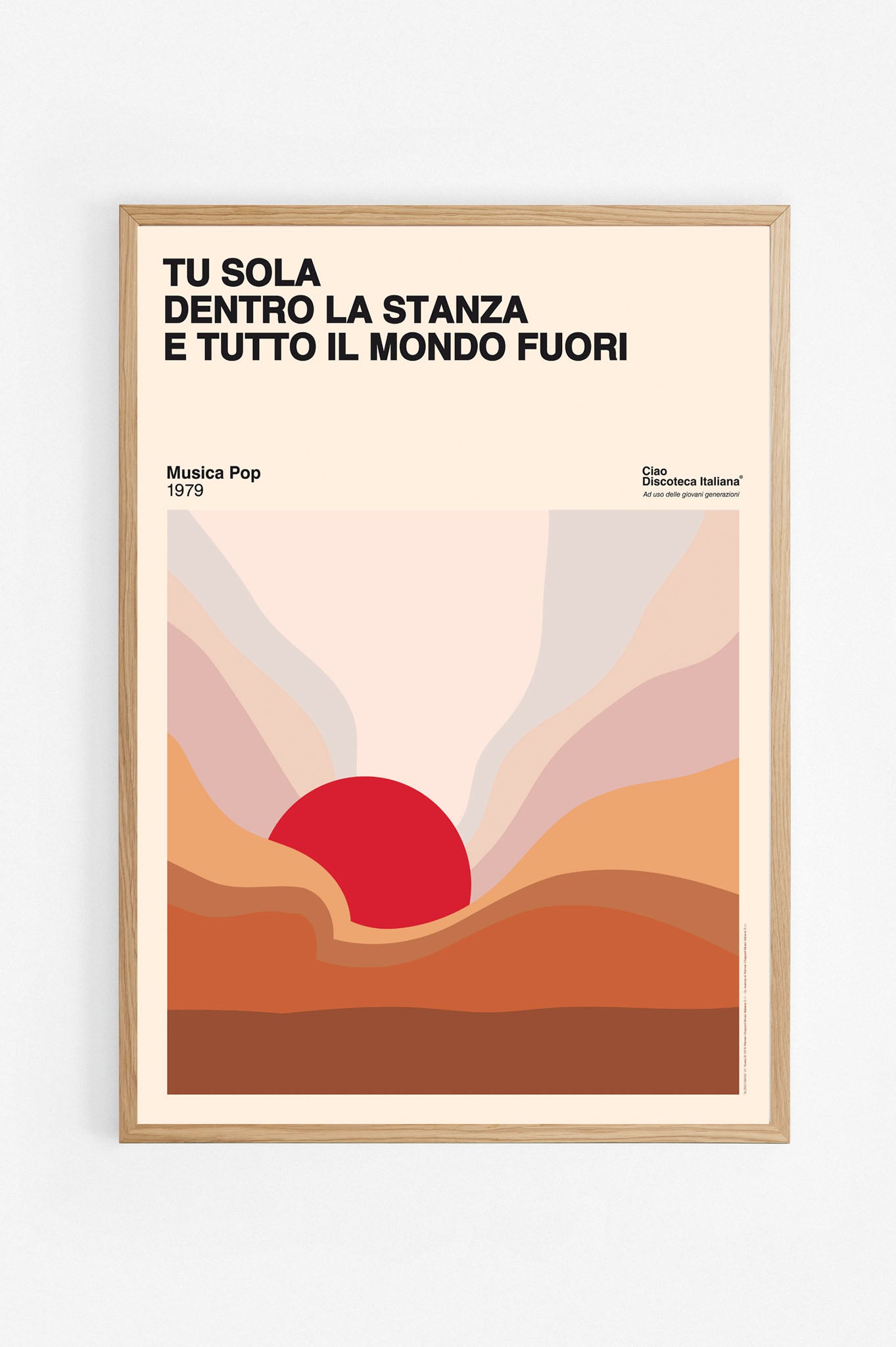 Poster Albachiara, Vasco Rossi cornice rovere