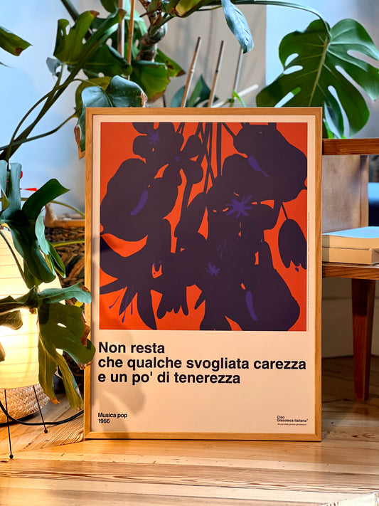 Poster Canzone dell'amore perduto, Fabrizio De Andrè rosso