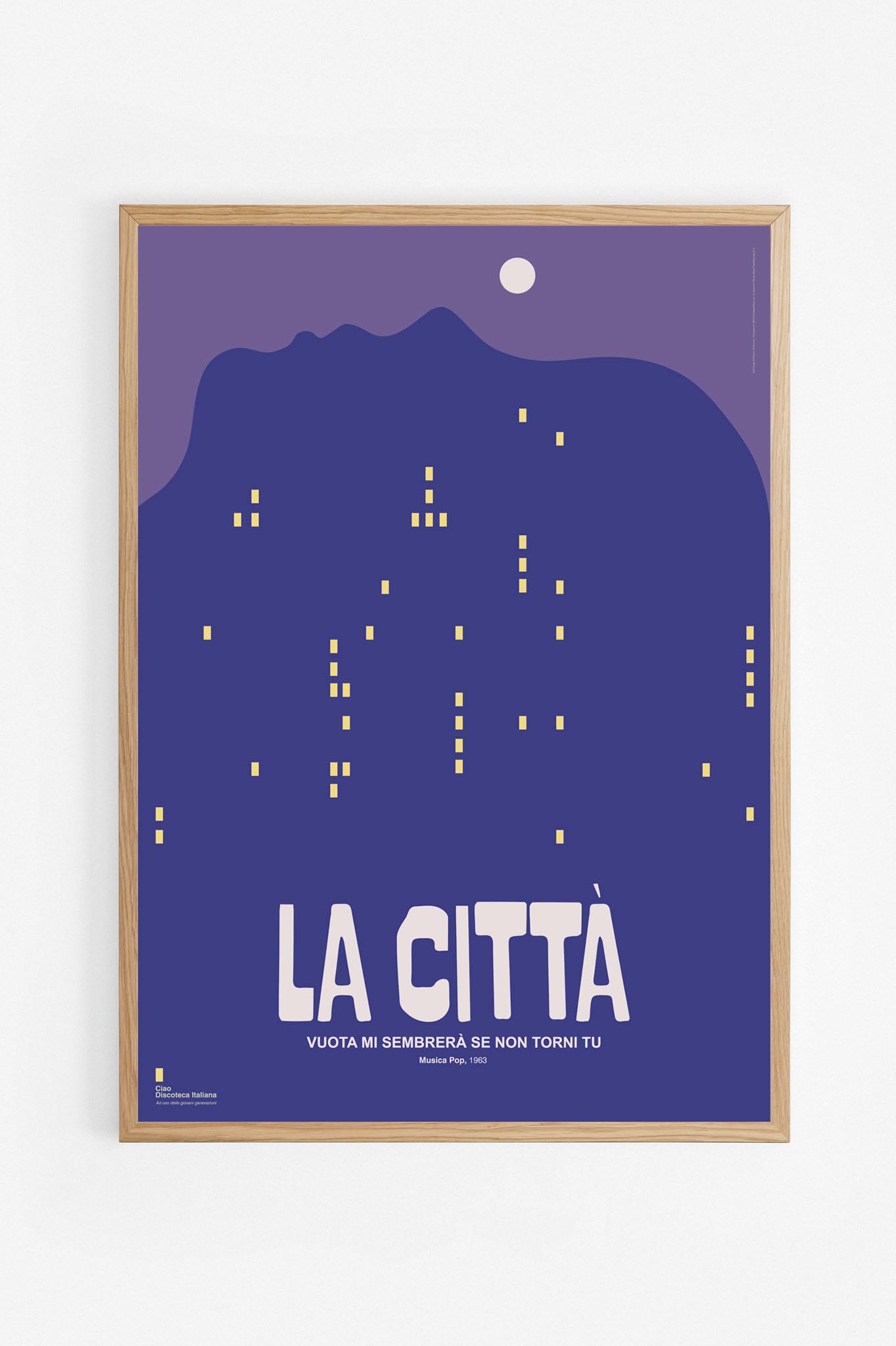 Poster Città Vuota, Mina cornice rovere