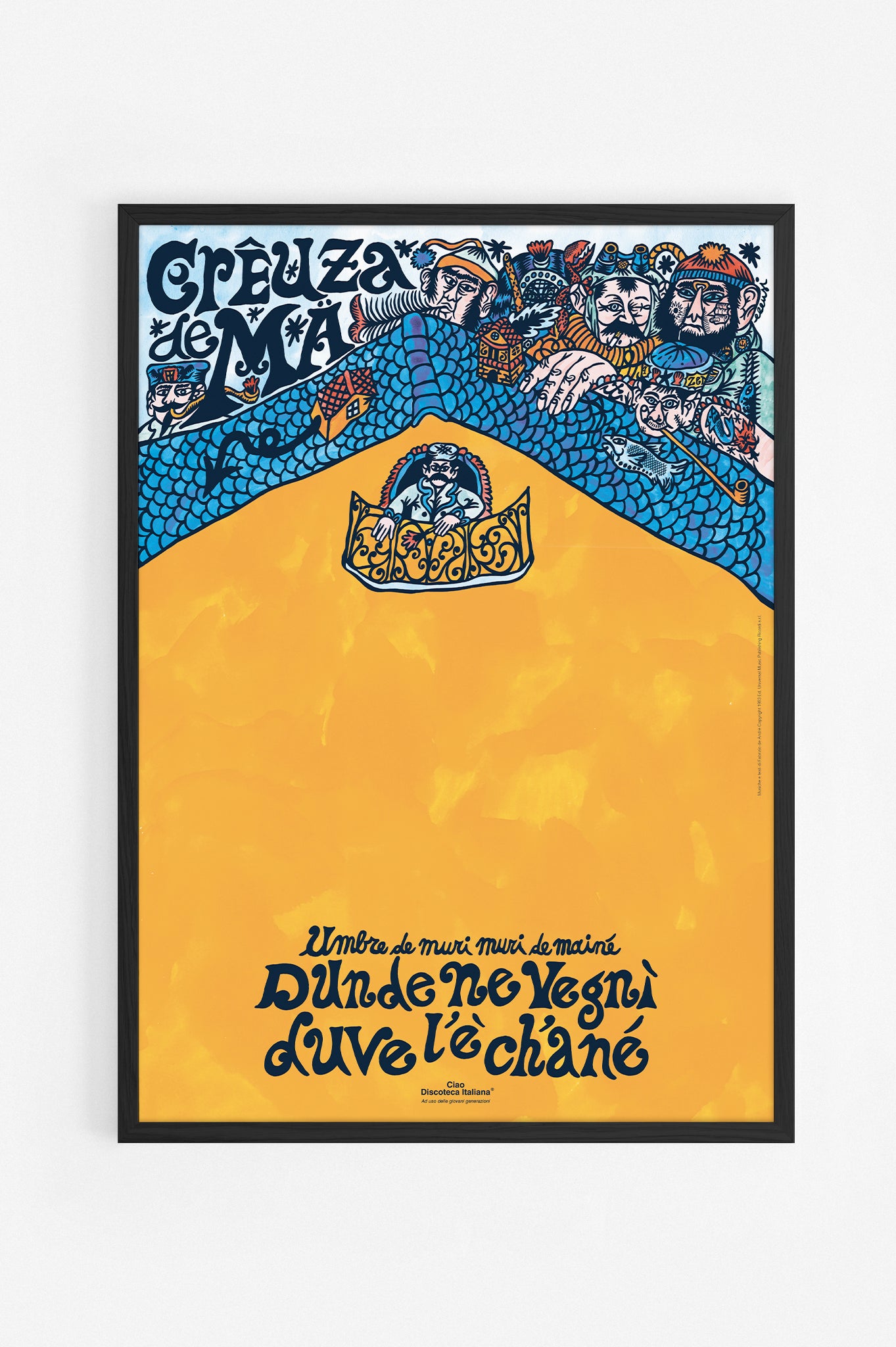 Poster Creuza De Ma, Fabrizio De Andrè, cornice nera
