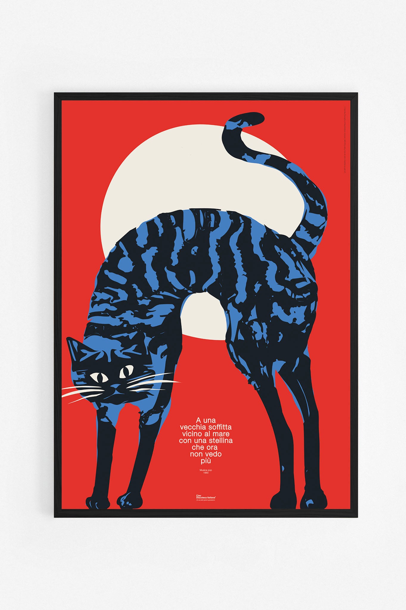 Poster La gatta, Gino Paoli cornice nera