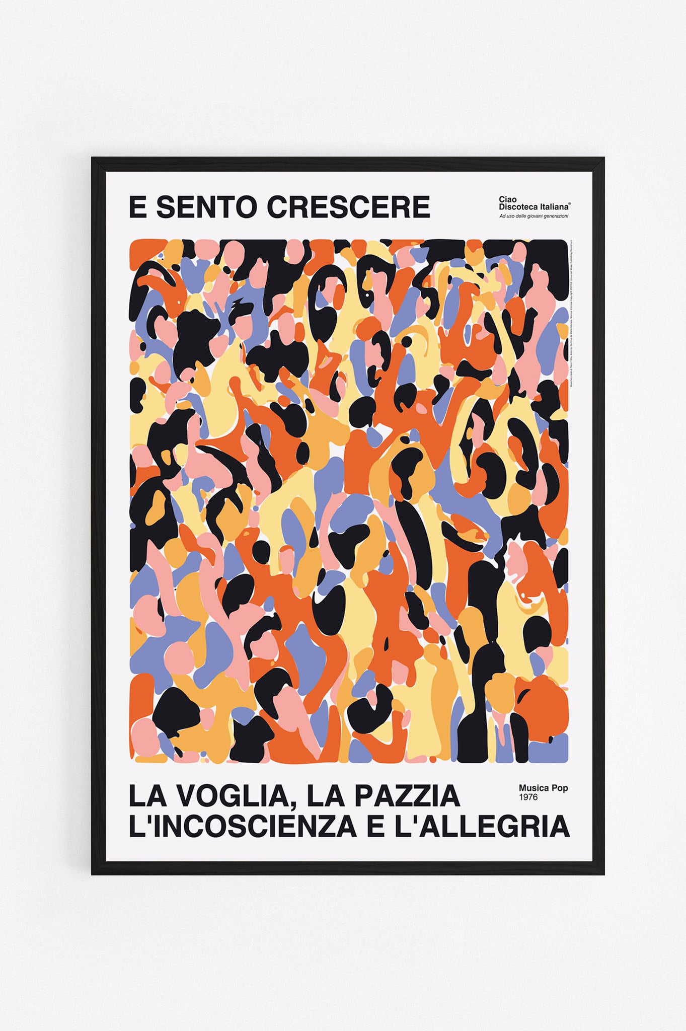 Poster La voglia, la pazzia, Ornella Vanoni cornice nera