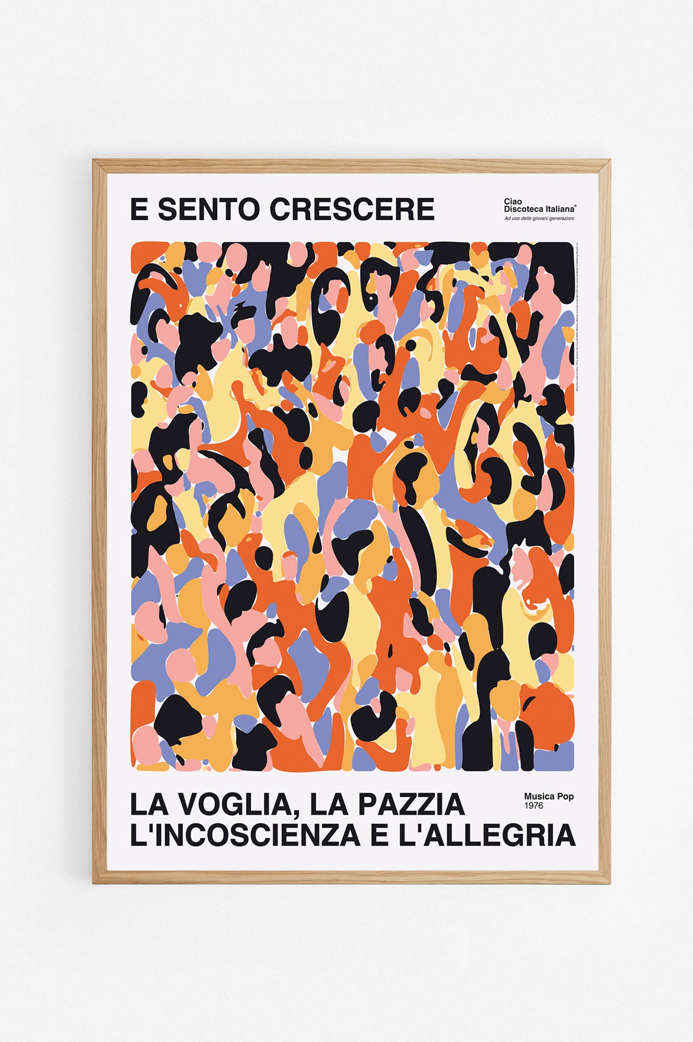 アート・デザイン・音楽 LA PITTURA ITALIANA Poster La voglia, la pazzia, Ornella Vanoni - Ciao Discoteca Italiana