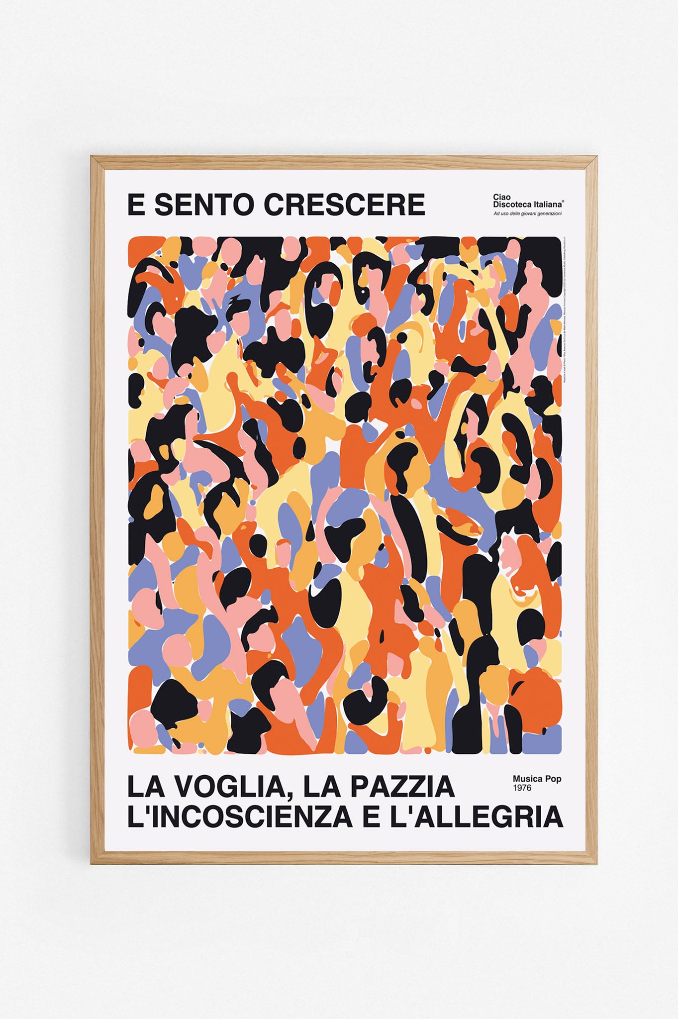 Poster La voglia, la pazzia, Ornella Vanoni cornice rovere
