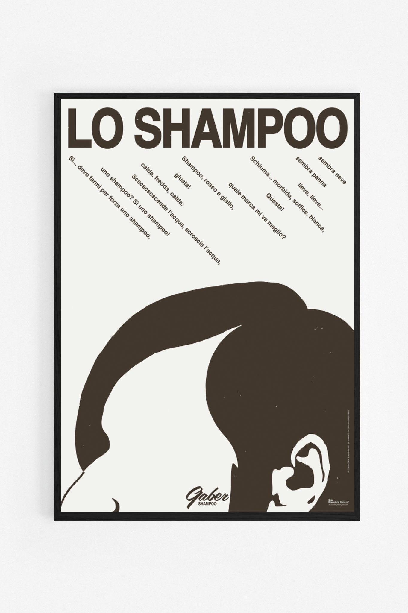 Poster Lo shampoo, Giorgio Gaber cornice nera