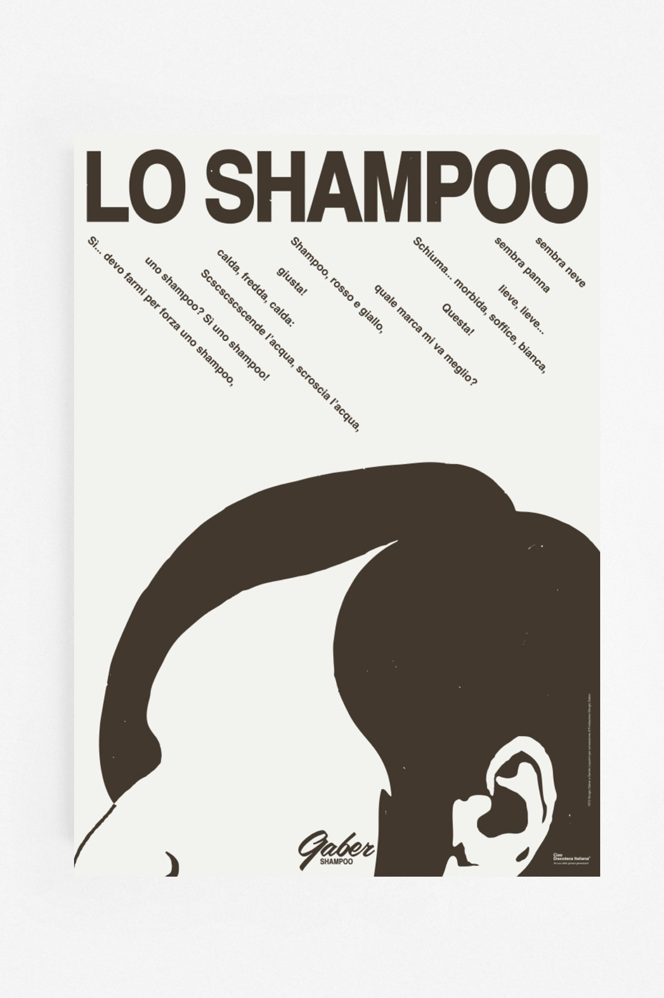 Poster Lo shampoo, Giorgio Gaber manifesto