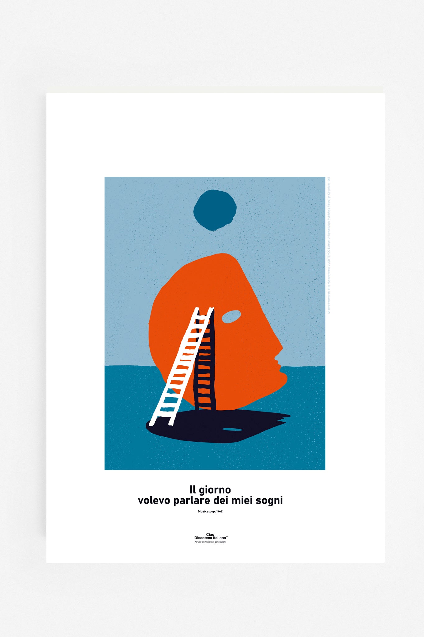 Poster Mi sono innamorato di te, Luigi Tenco, Il giorno, manifesto