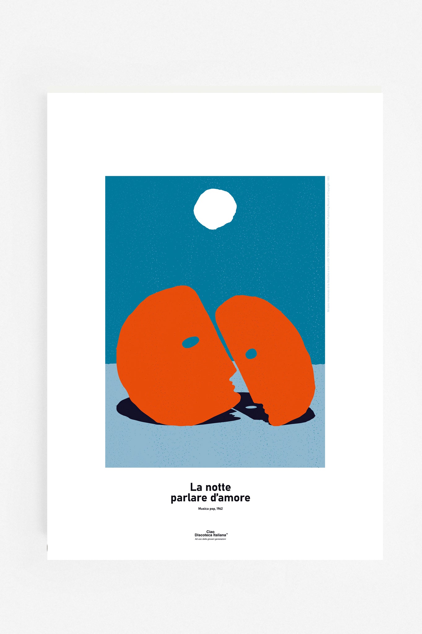Poster Mi sono innamorato di te, Luigi Tenco, La notte, manifesto