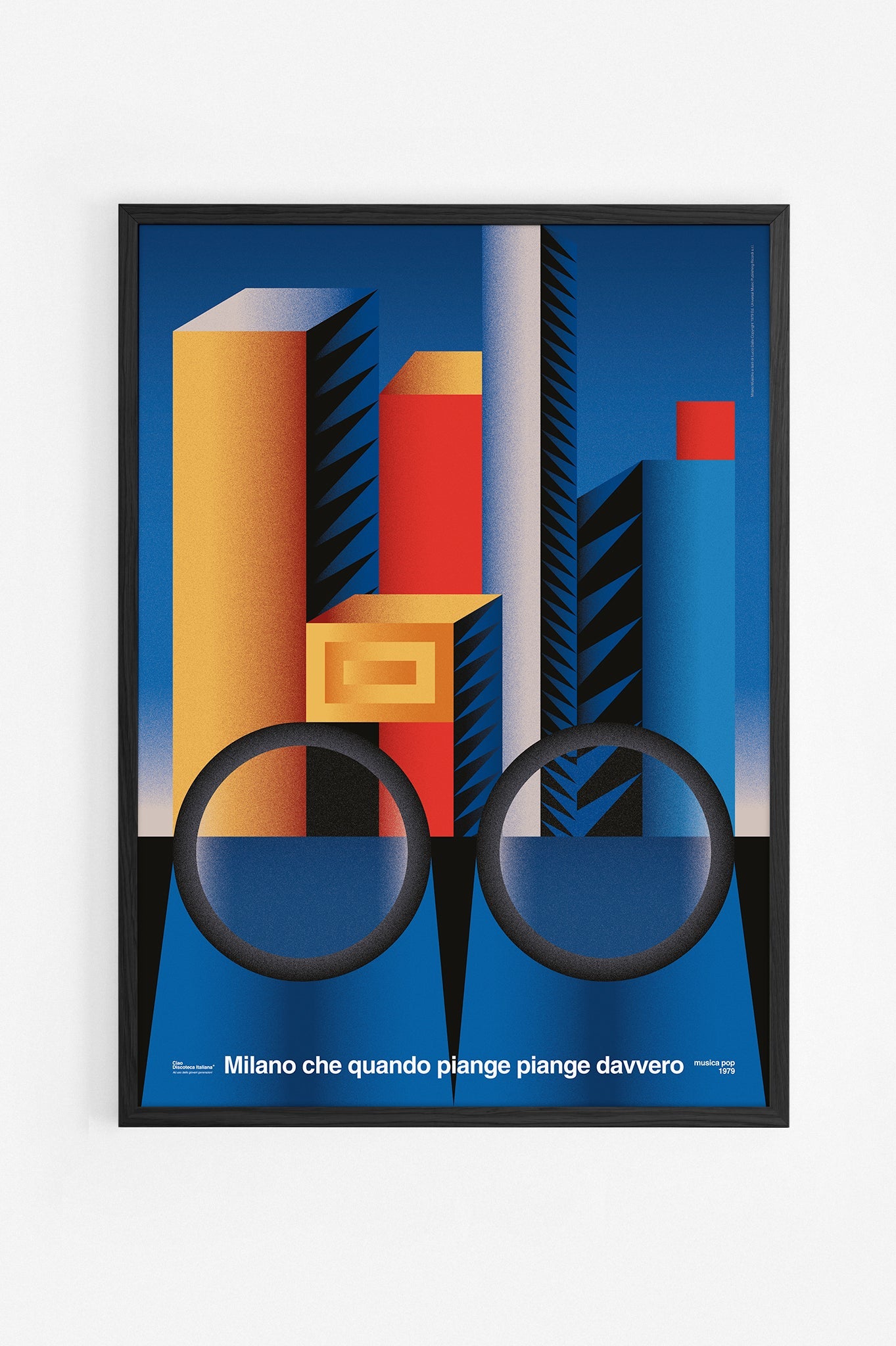 Poster Milano (Quando piange), Lucio Dalla, cornice nera