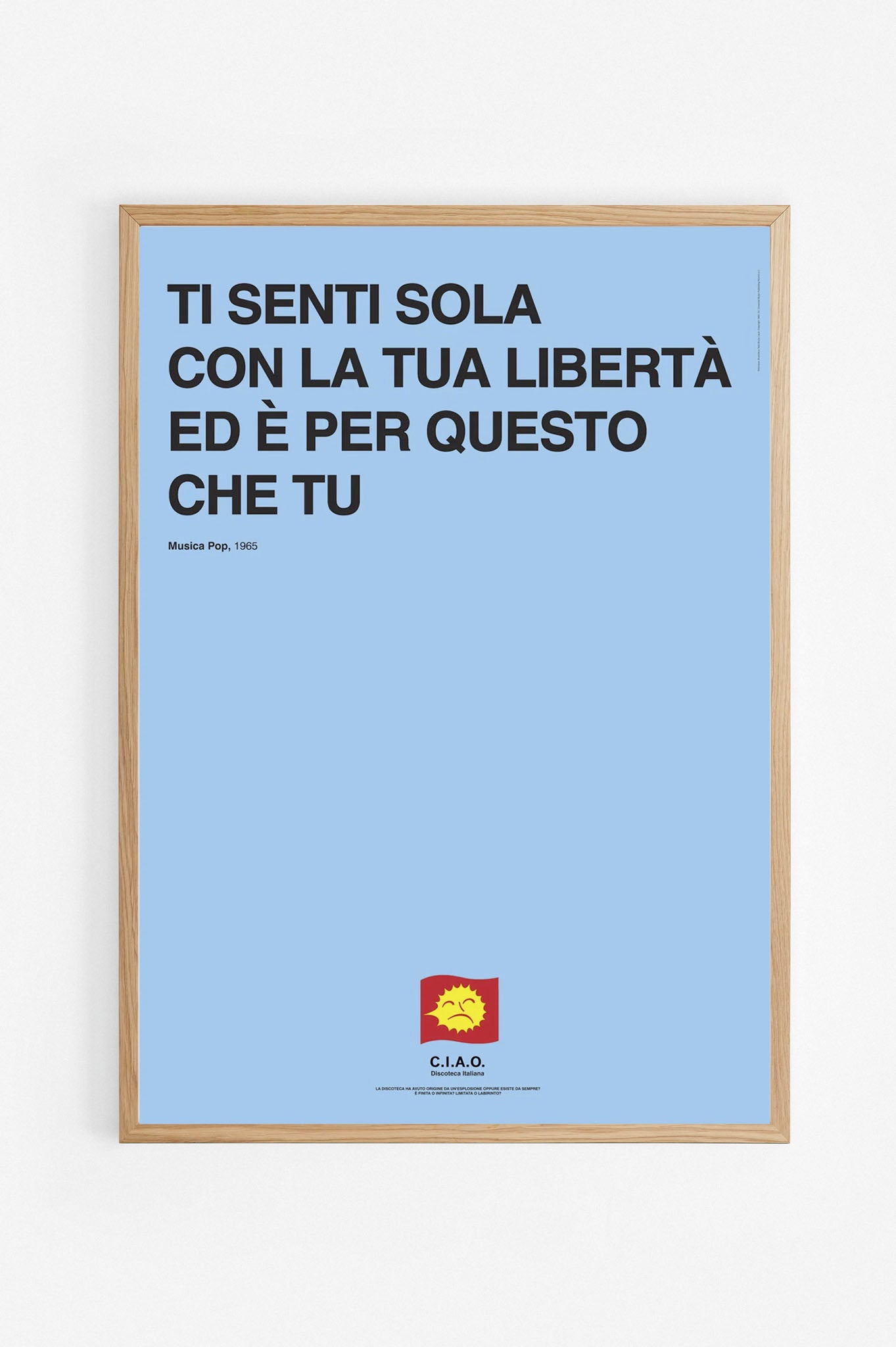 Poster Ritornerai, Bruno Lauzi cornice rovere