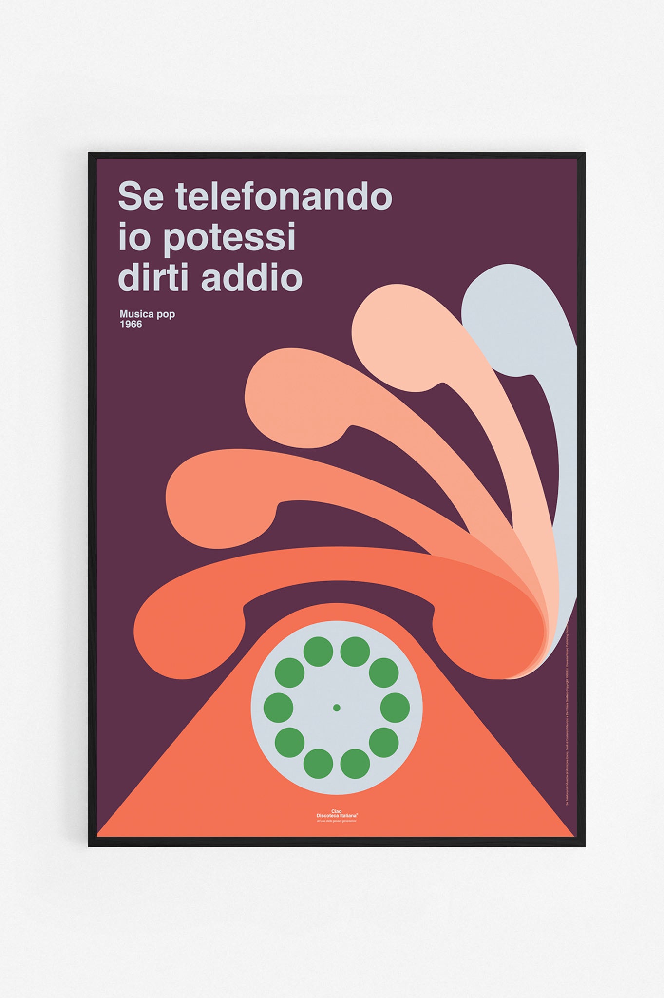 Poster Se Telefonando, Mina cornice nera