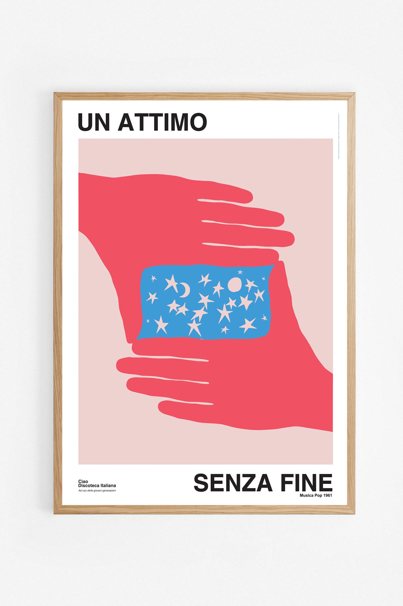 Poster Senza fine, Gino Paoli cornice rovere