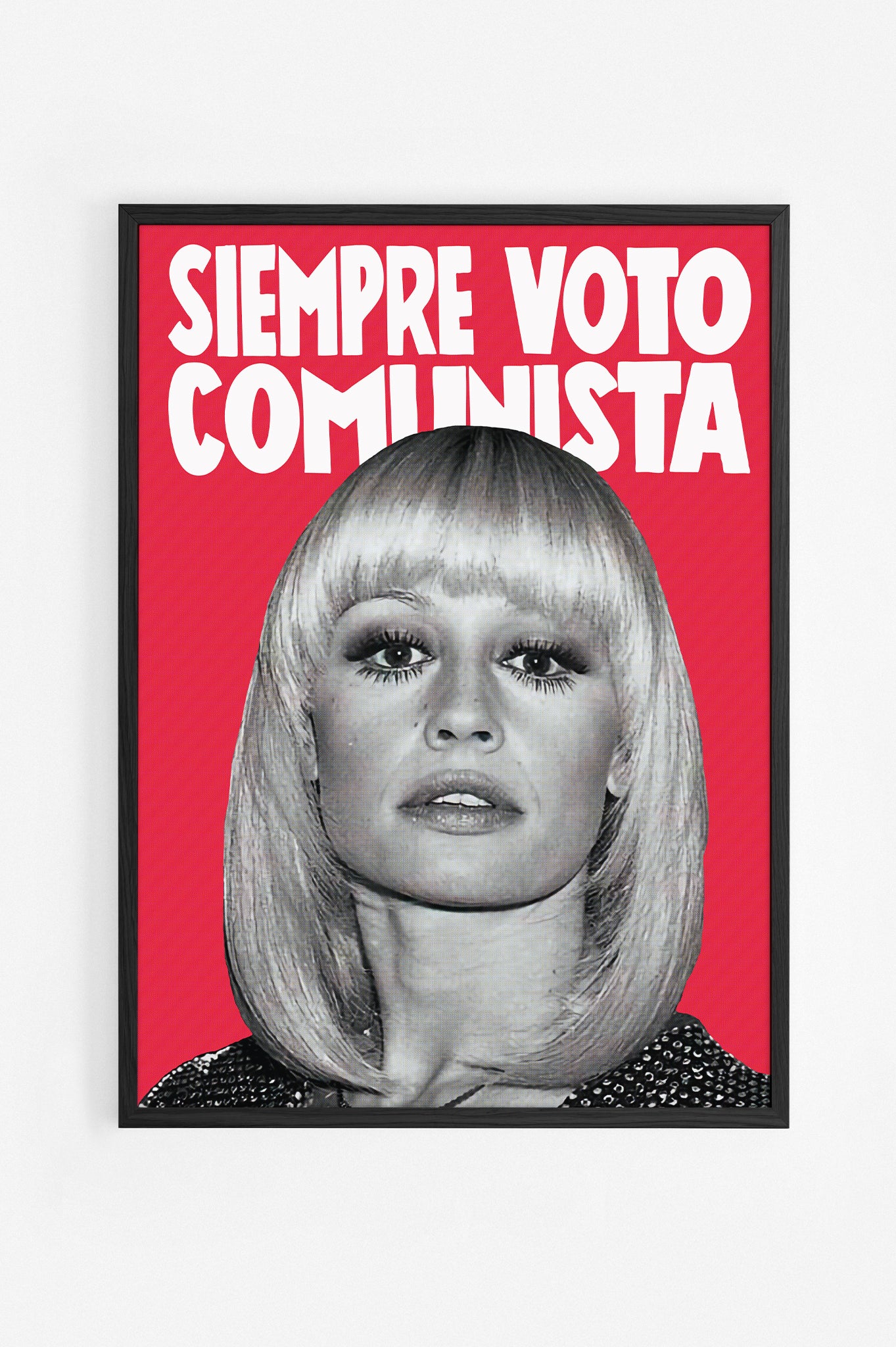 Poster "Siempre Raffaella", omaggio a Raffaella Carrà. Con cornice nera.