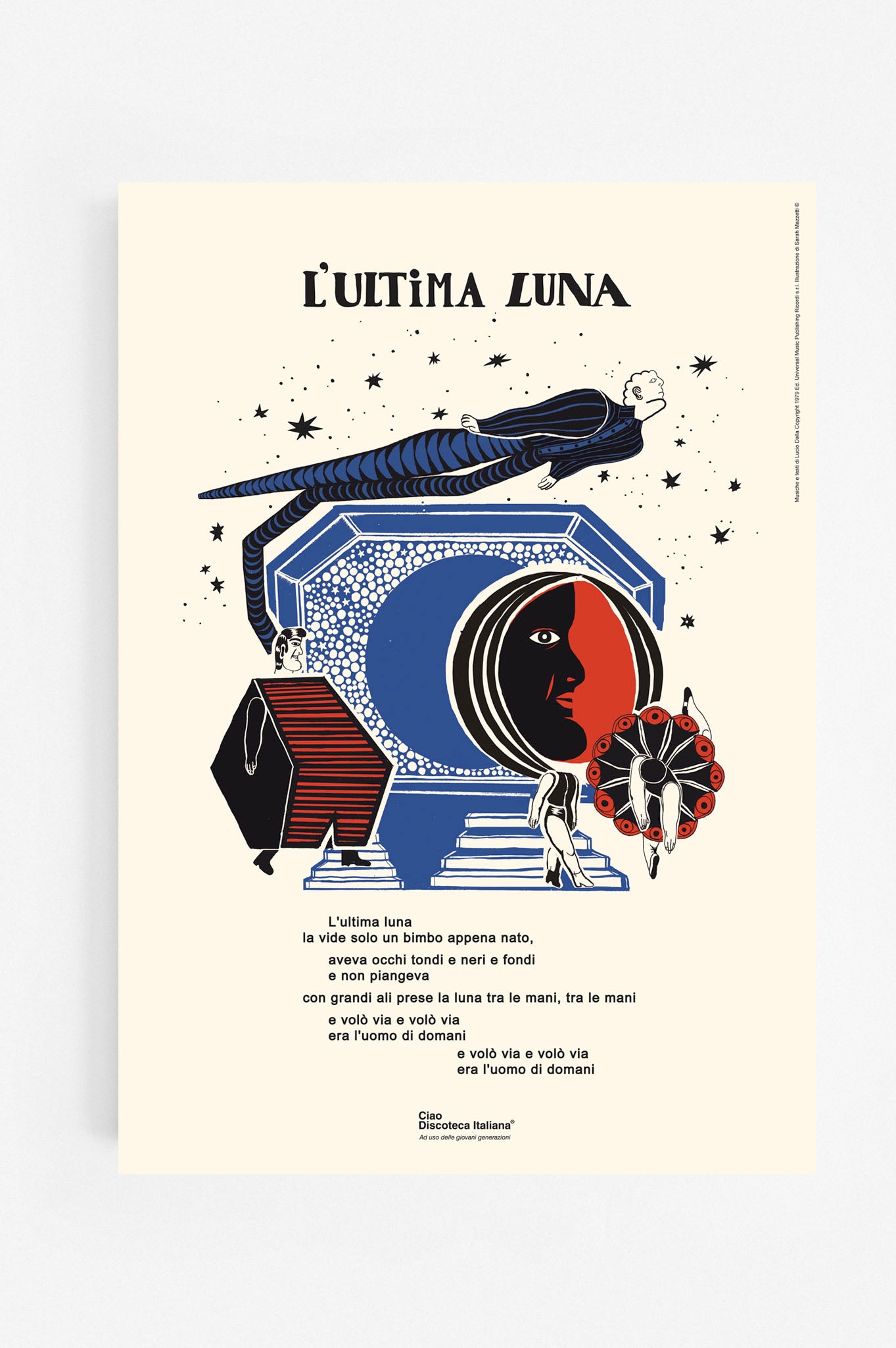 Poster L'ultima luna, Lucio Dalla stampa